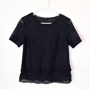 Banana Republic Blouse Crochet Knit in the Color Black Size Small